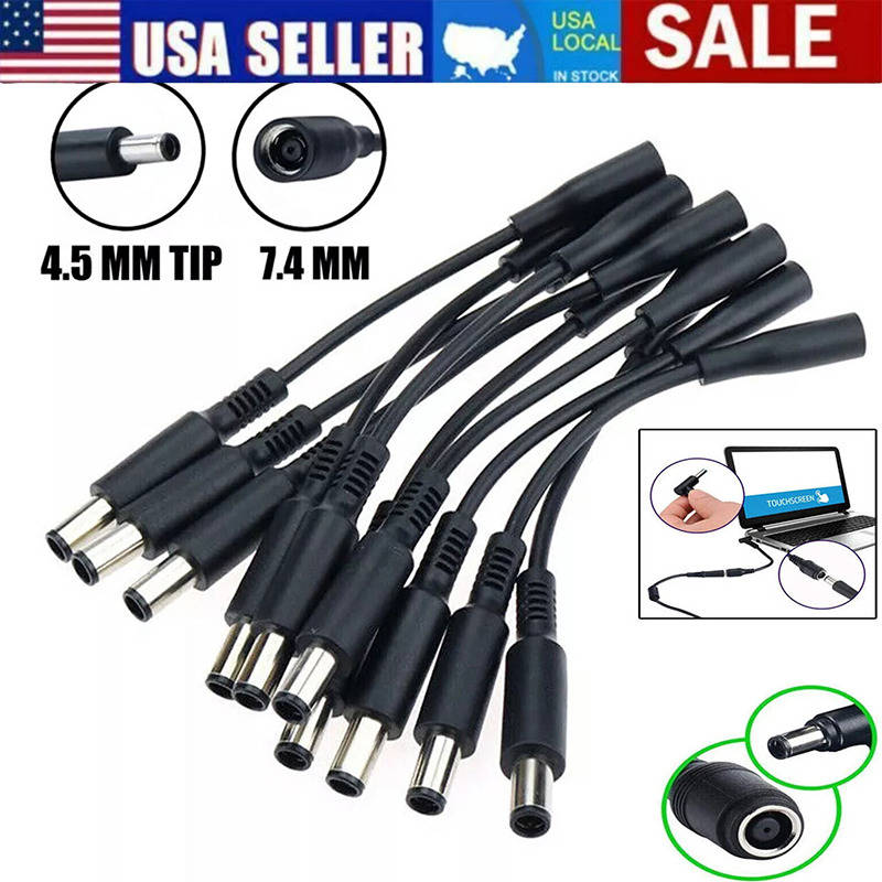 10 Power Charger Converter Adapter Cable for DELL with Small Tips 7.4mm to 4.5mm (USA)