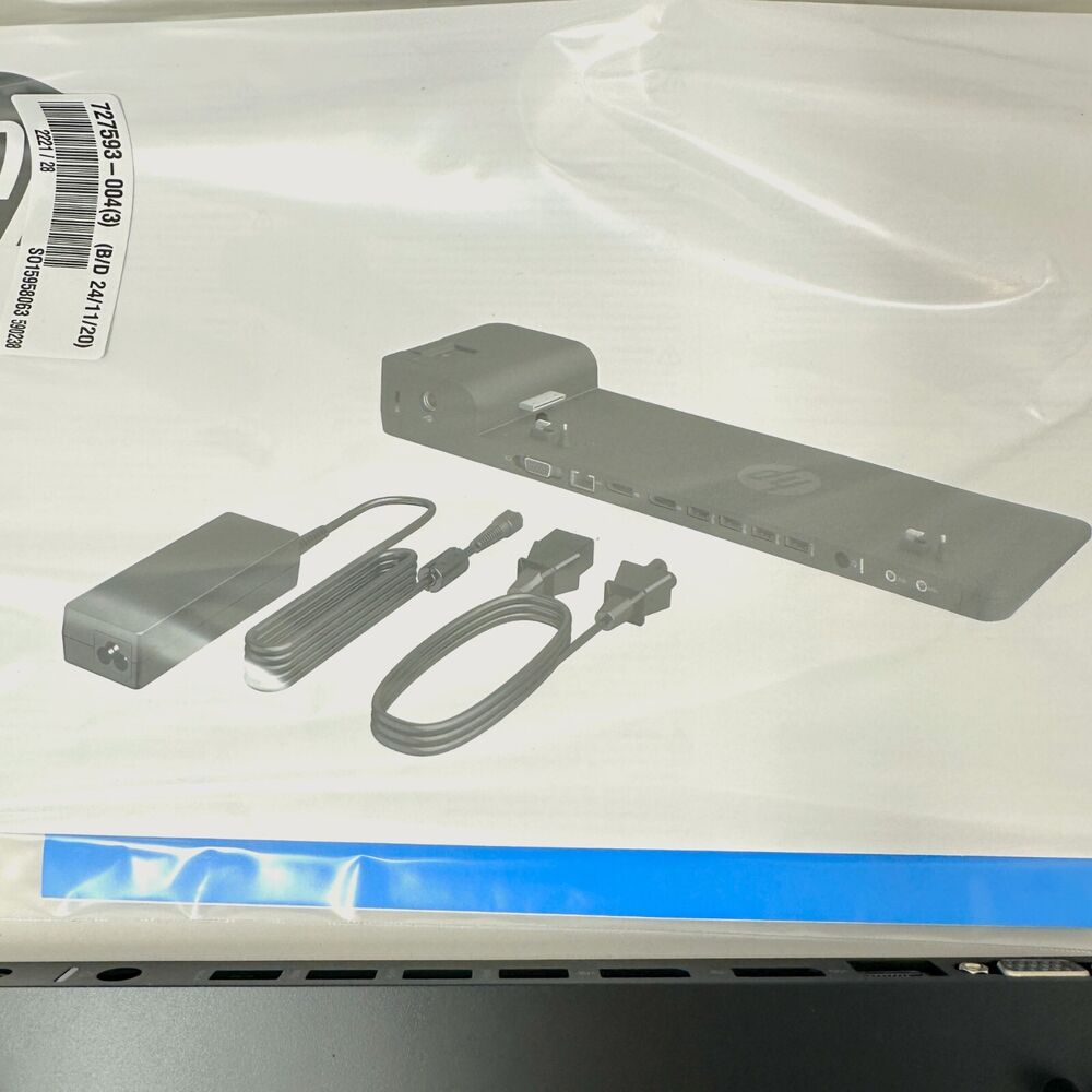 HP UltraSlim Docking Station D9Y32UT#ABA with 65W AC Adapter
