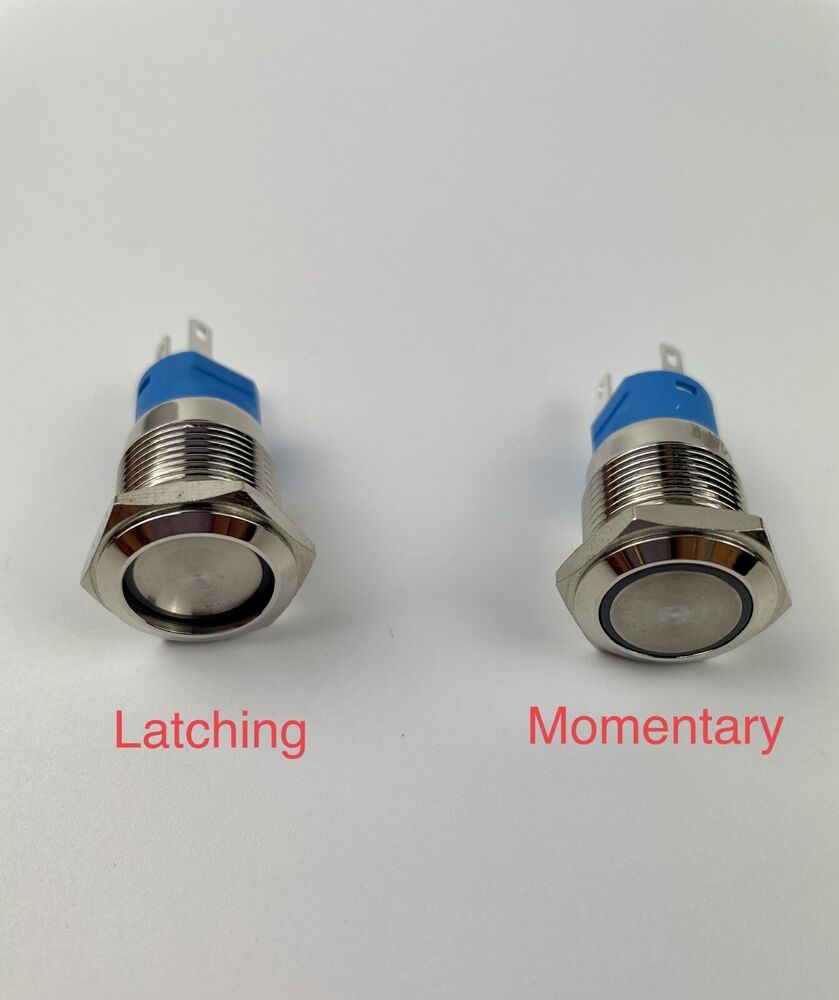 16mm 12V LED Push Button Power Switch with Wire Socket