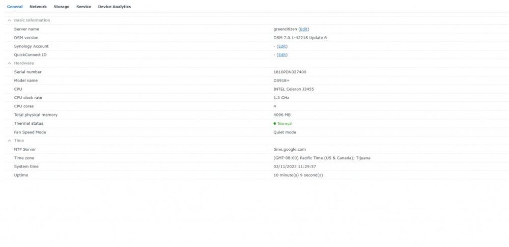 Synology DiskStation DS918+ 4-Bay NAS Network Attached Storage with 2TB HDD