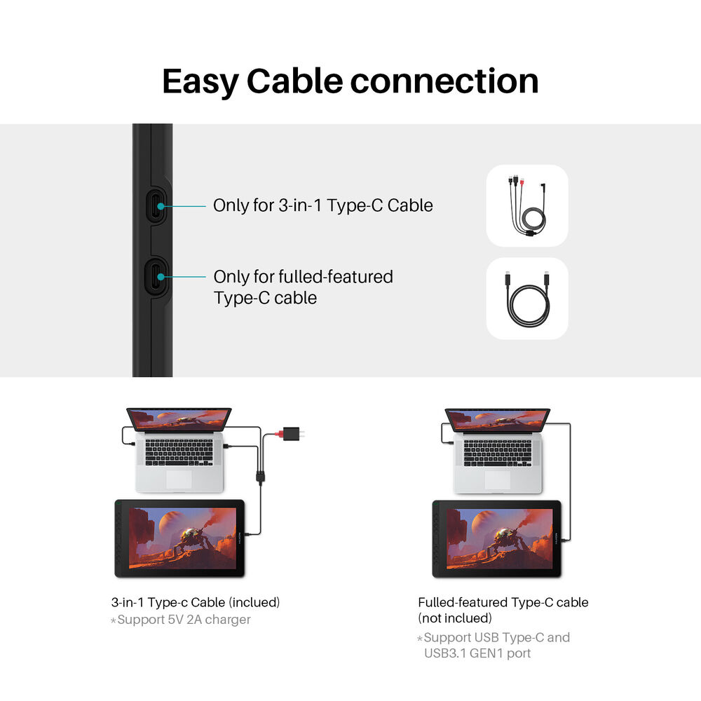 HUION Kamvas 16 2021 Version Graphics Tablet with Tilt Feature