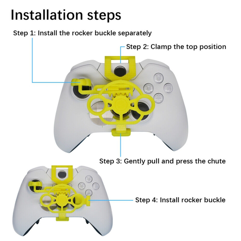3D Printed Racing Game Steering Wheel Controller with Joystick