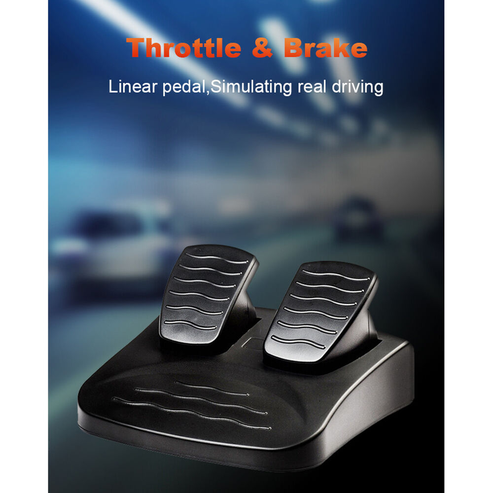 Game Steering Wheel with Pedals, Analog Control & Vibration for PC