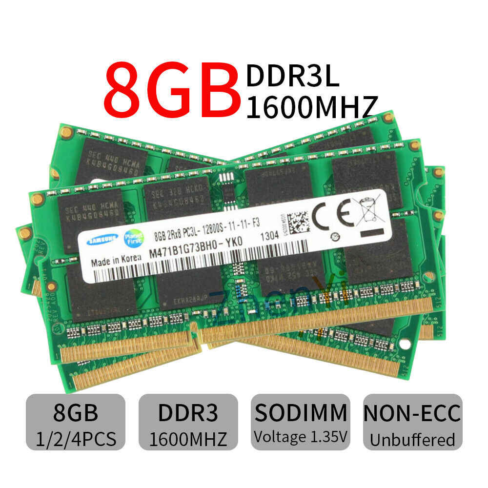 Samsung 32GB, 16GB, 8GB DDR3/DDR3L 1600MHz Laptop Memory