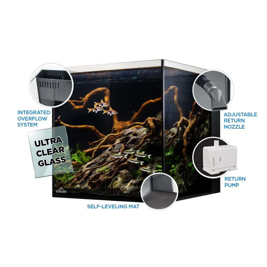 10 Gallon Cube AIO Rimless Glass Aquarium - IceCap