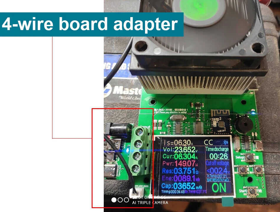 DIY 1000W 4 Wire DC Electronic Load Lithium Battery Tester Capacity Monitor