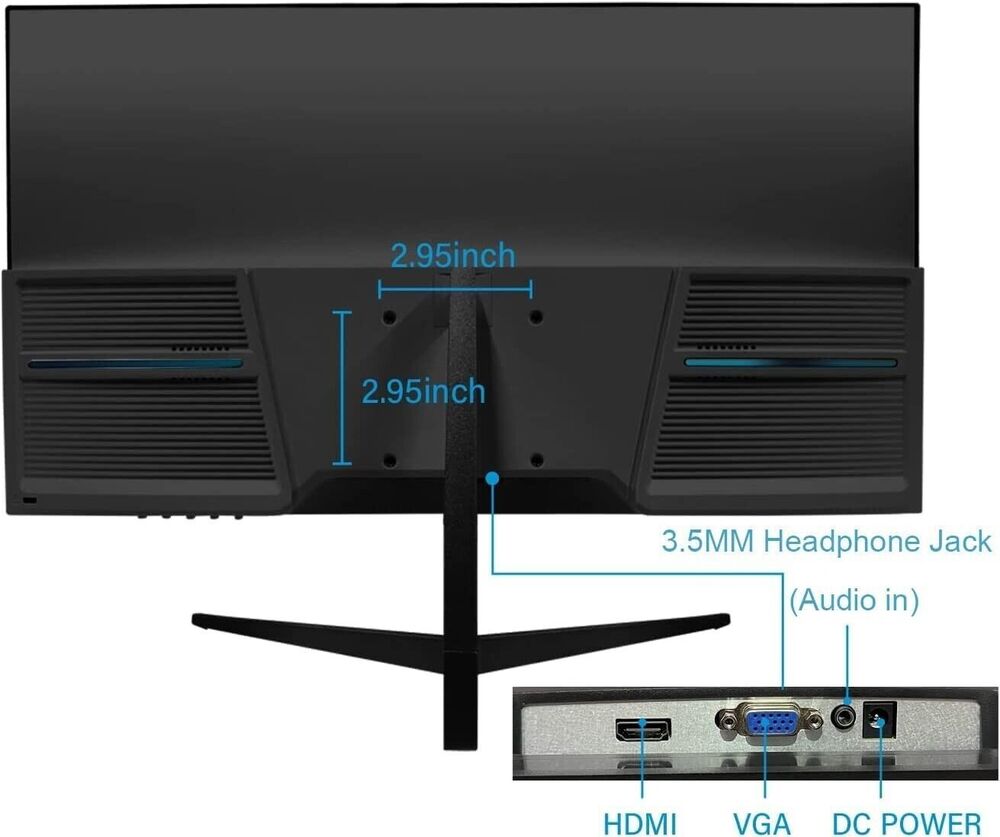 22 Inch 1080P HDMI VGA LED Monitor with Built-in Speaker and Eye Care Technology