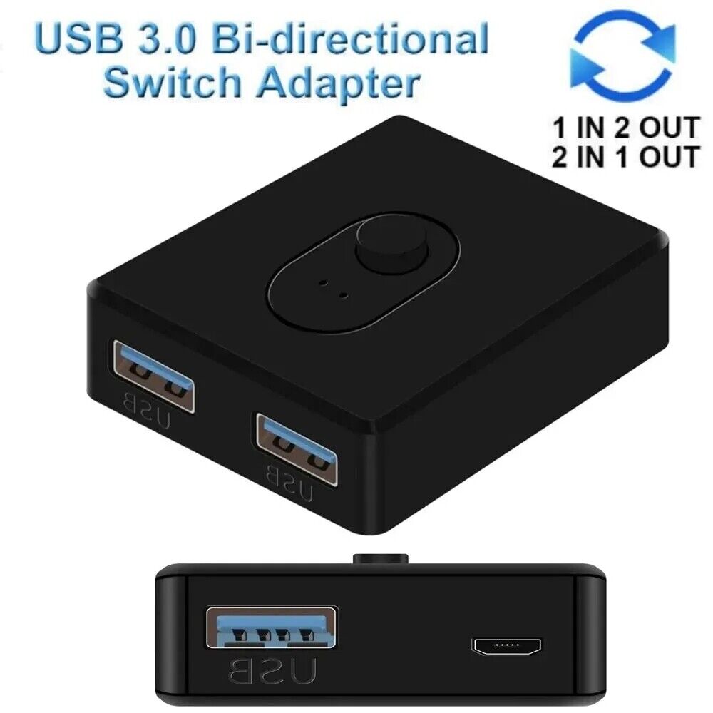USB 3.0/2.0 Bi-Directional Switcher for Dual USB Connectivity