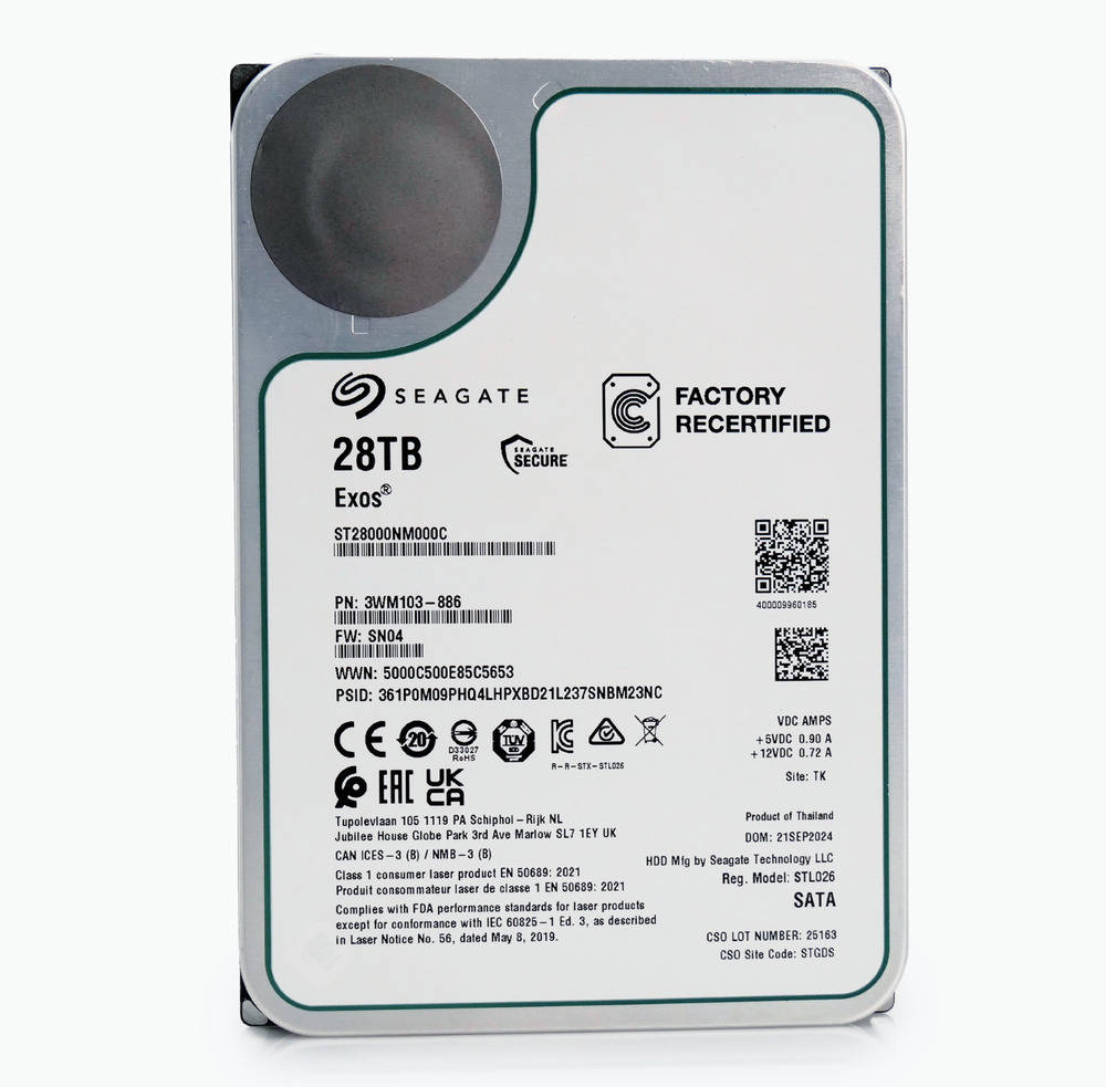 Seagate Exos 28TB 7.2K RPM SATA 6Gb/s Enterprise HDD