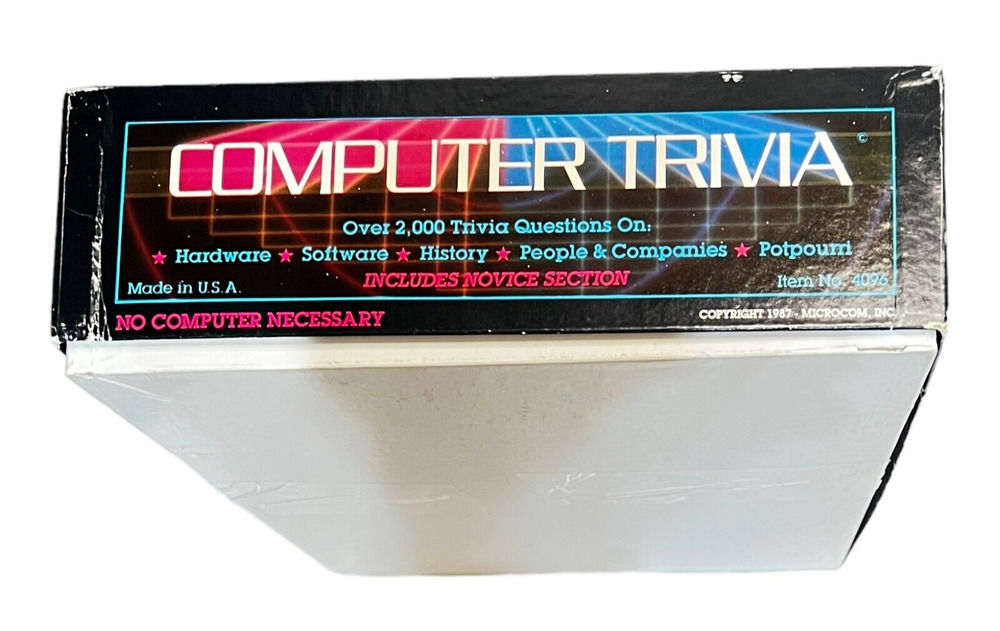 Vintage Microcom 1987 Computer Trivia Board Game 4096 Complete Set Rare