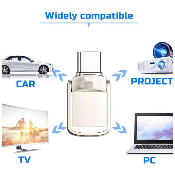 1TB/2TB USB 3.0 Flash Drive with Type-C and USB-A for PC and Laptop