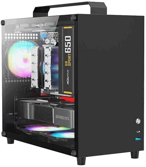Portable Tempered Glass Mini-Tower Case with USB 3.0