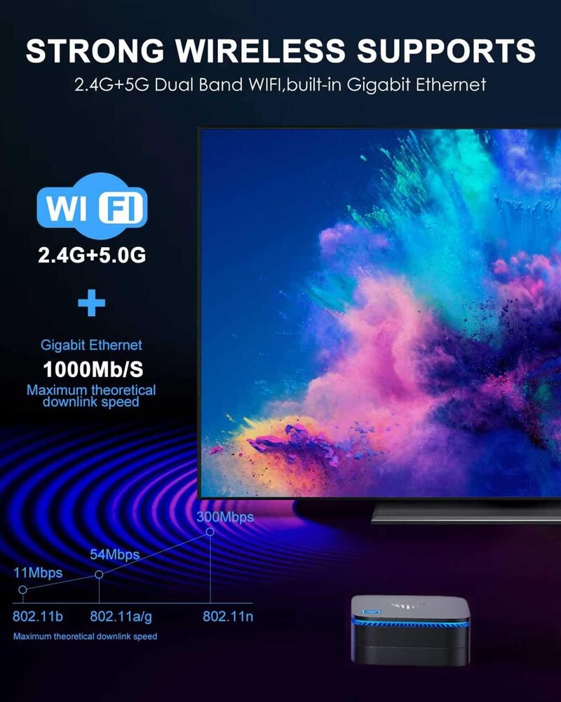 KAMRUI 4K Mini PC Intel N5105 16GB DDR4 512GB SSD Windows 11 PRO with 5G WIFI and BT4.2