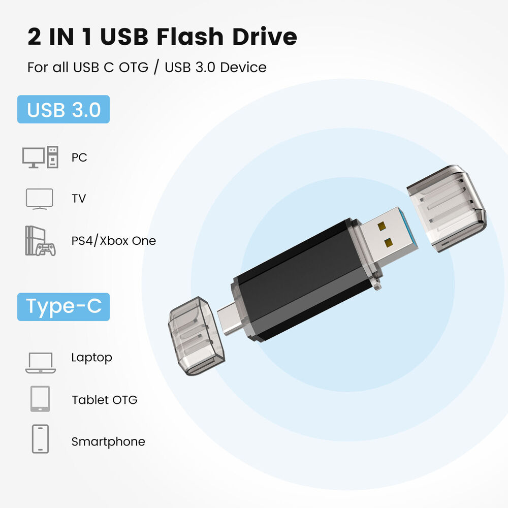 USB 3.0 Type C Flash Drive OTG High-Speed Data Memory Storage for Phone