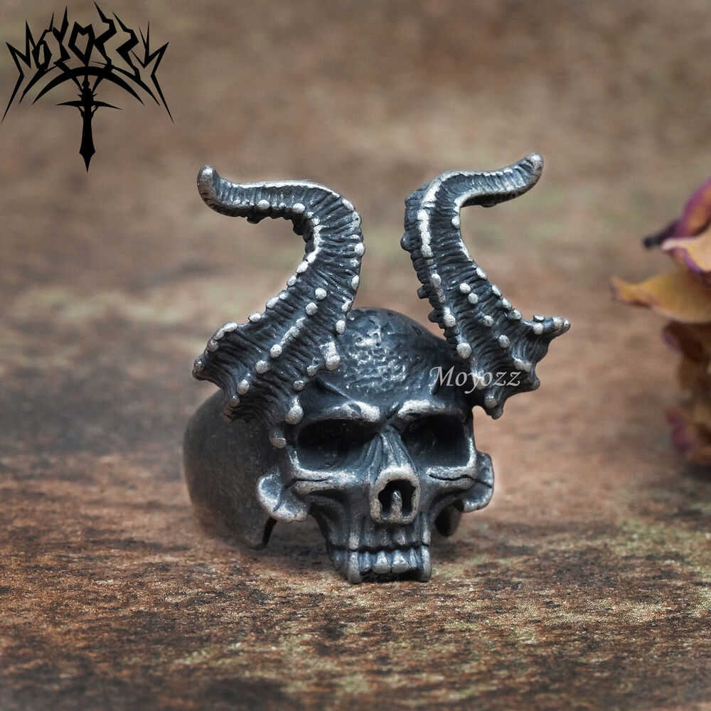 Mens Skull and Octopus Demon Ring