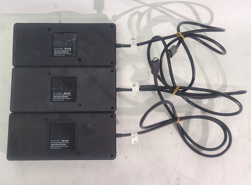 Lot of 3 Dell WD19S K20A USB-C 130W Docking Stations (No AC Adapters)
