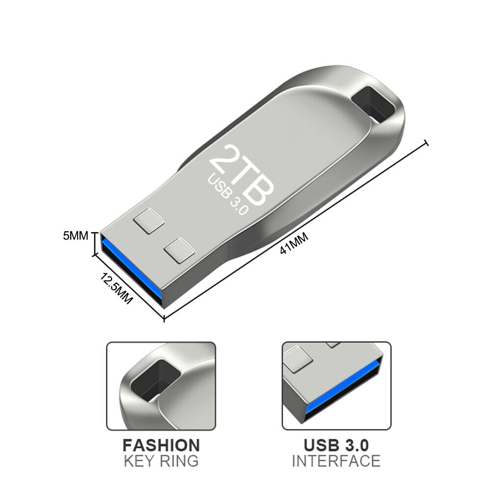 2TB USB 3.0 Flash Drive Thumb U Disk Memory Stick for PC Laptop Storage