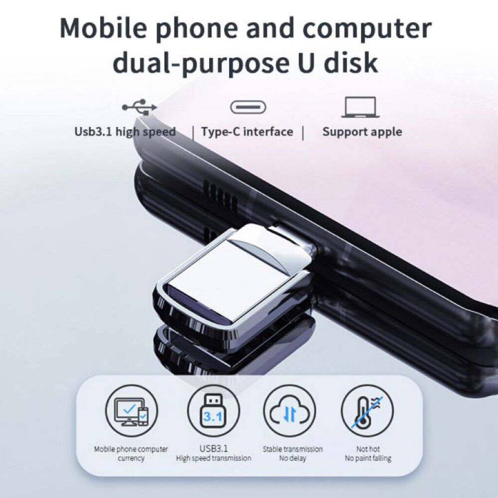 1TB/2TB USB 3.0 Flash Drive with Type-C and USB-A for PC and Laptop