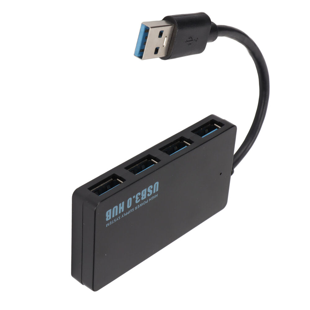 Portable 4-Port USB 3.0 Hub for High-Speed Data Transfer