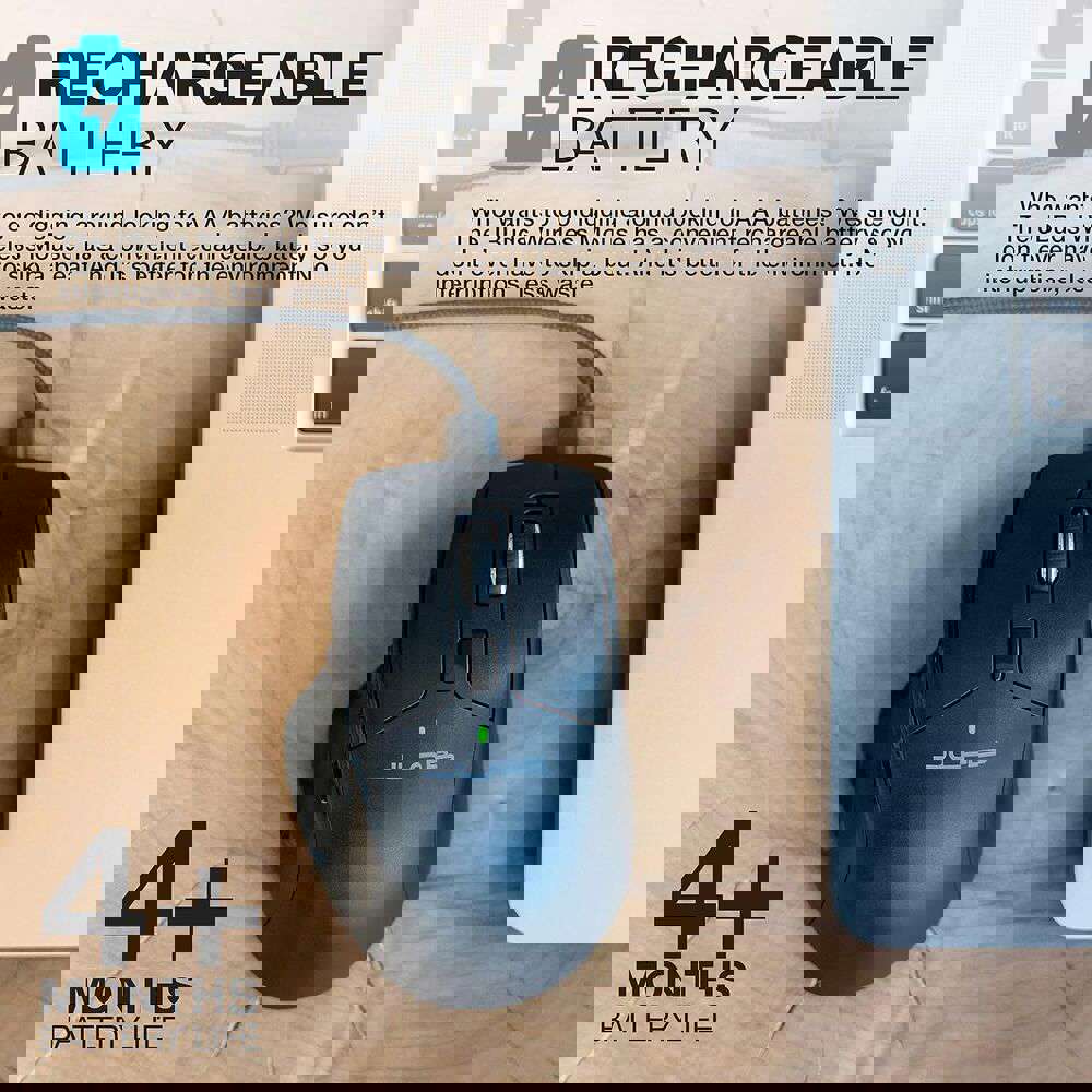 JLab JBuds Wireless Mouse - 2.4G/Bluetooth Connectivity