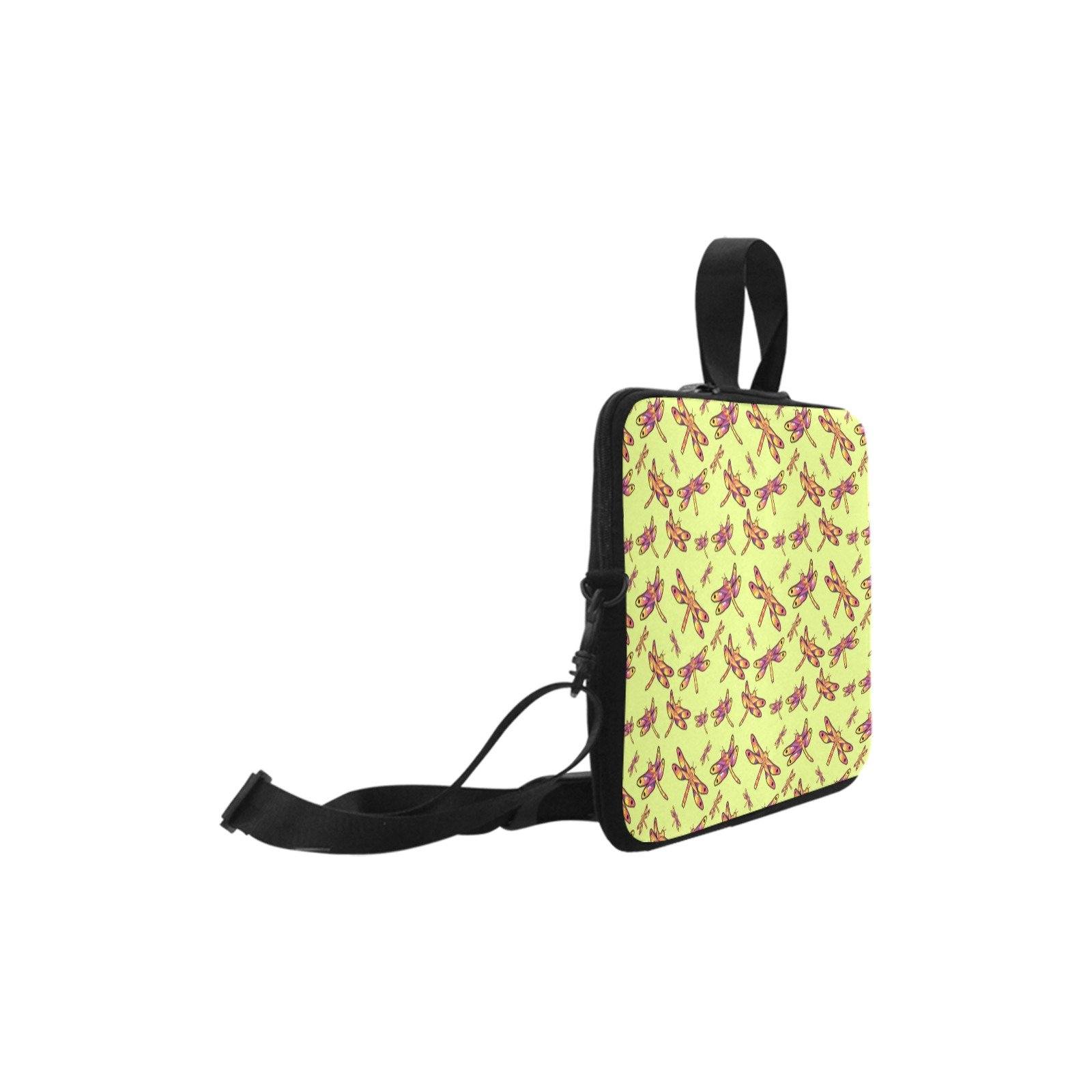 Gathering Lime Laptop Handbags 10 - Vibrant Dragonfly Design