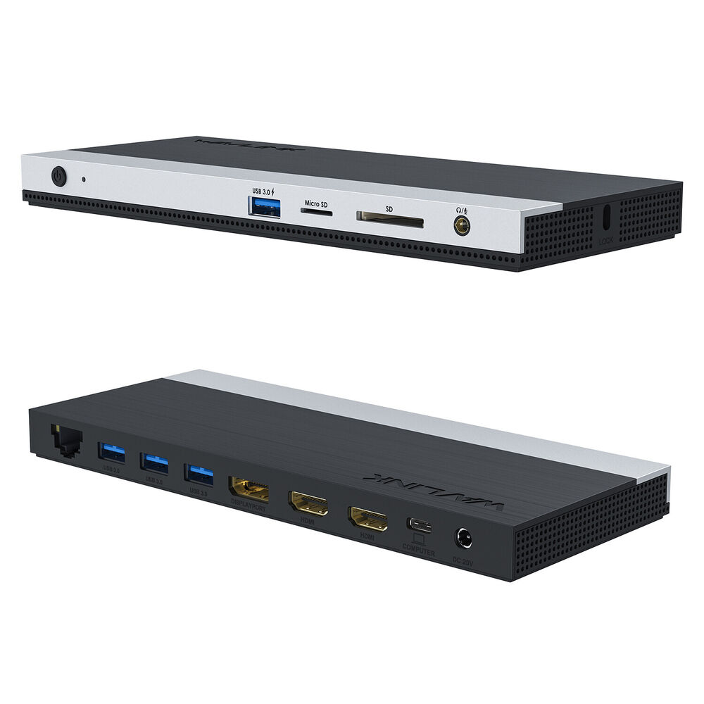 WAVLINK 13-in-1 USB C Hub Docking Station with Dual HDMI and Triple Display Support, 100W Charging