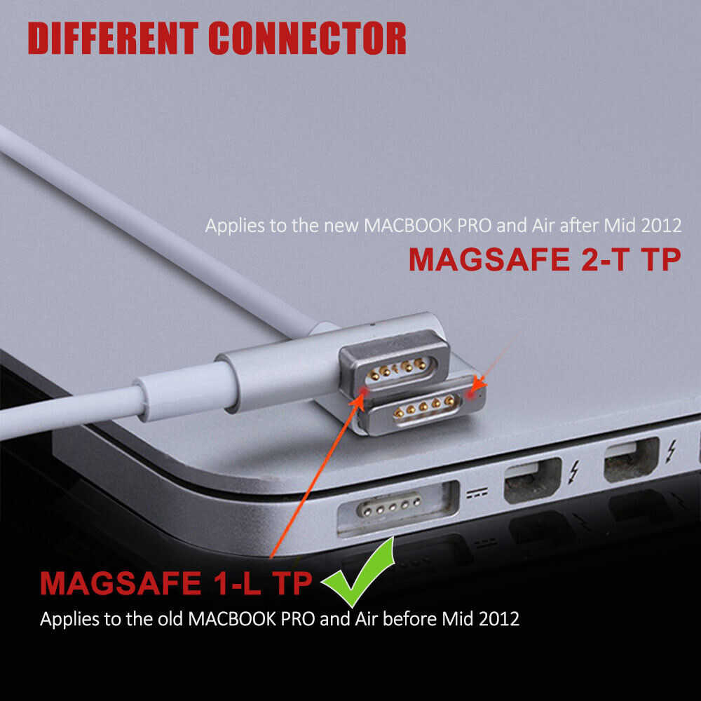 85W Power Adapter Charger for Macbook Pro 13, 15 (mid 2012-mid 2015) 45W 60W