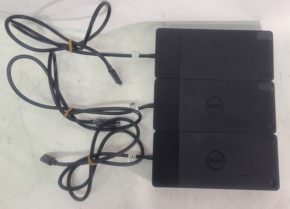 Lot of 3 Dell WD19S K20A USB-C 130W Docking Stations Without AC Adapters