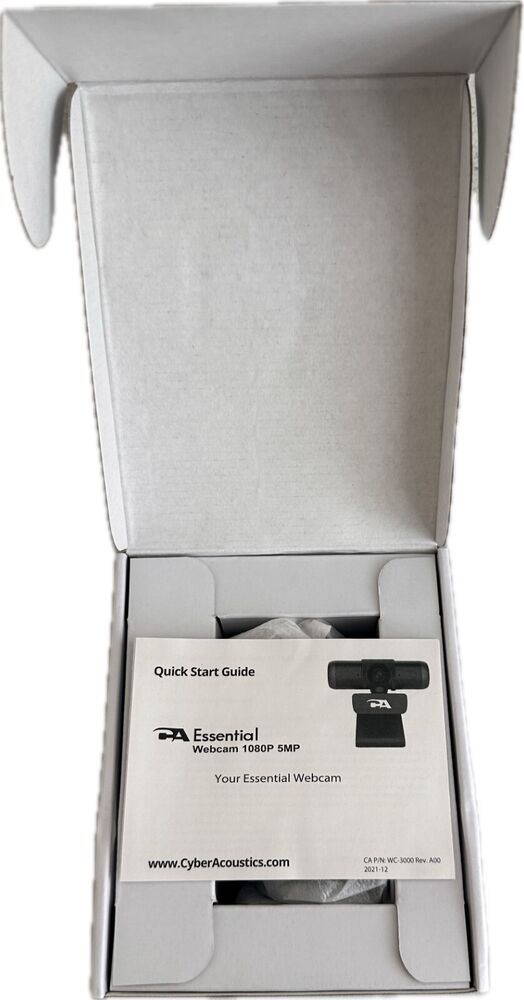 Cyber Acoustics Essential WC-3000 Webcam 1080P 5MP (Sealed/ New in Box)