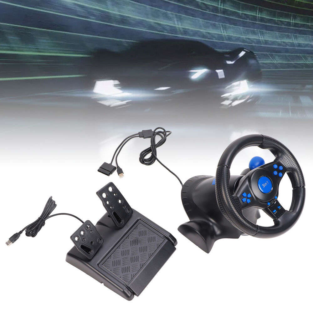 Gaming Steering Wheel Racing with Pedal Shifter Set for PS3, Switch, Android
