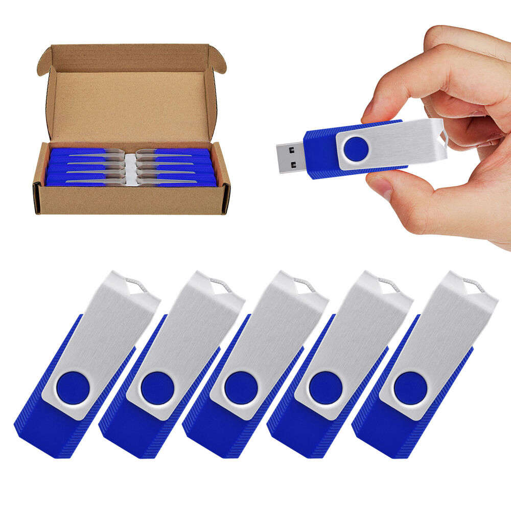 1/5/10pcs USB 2.0 64GB Metal Swivel Style External Drive for Data Memory Storage