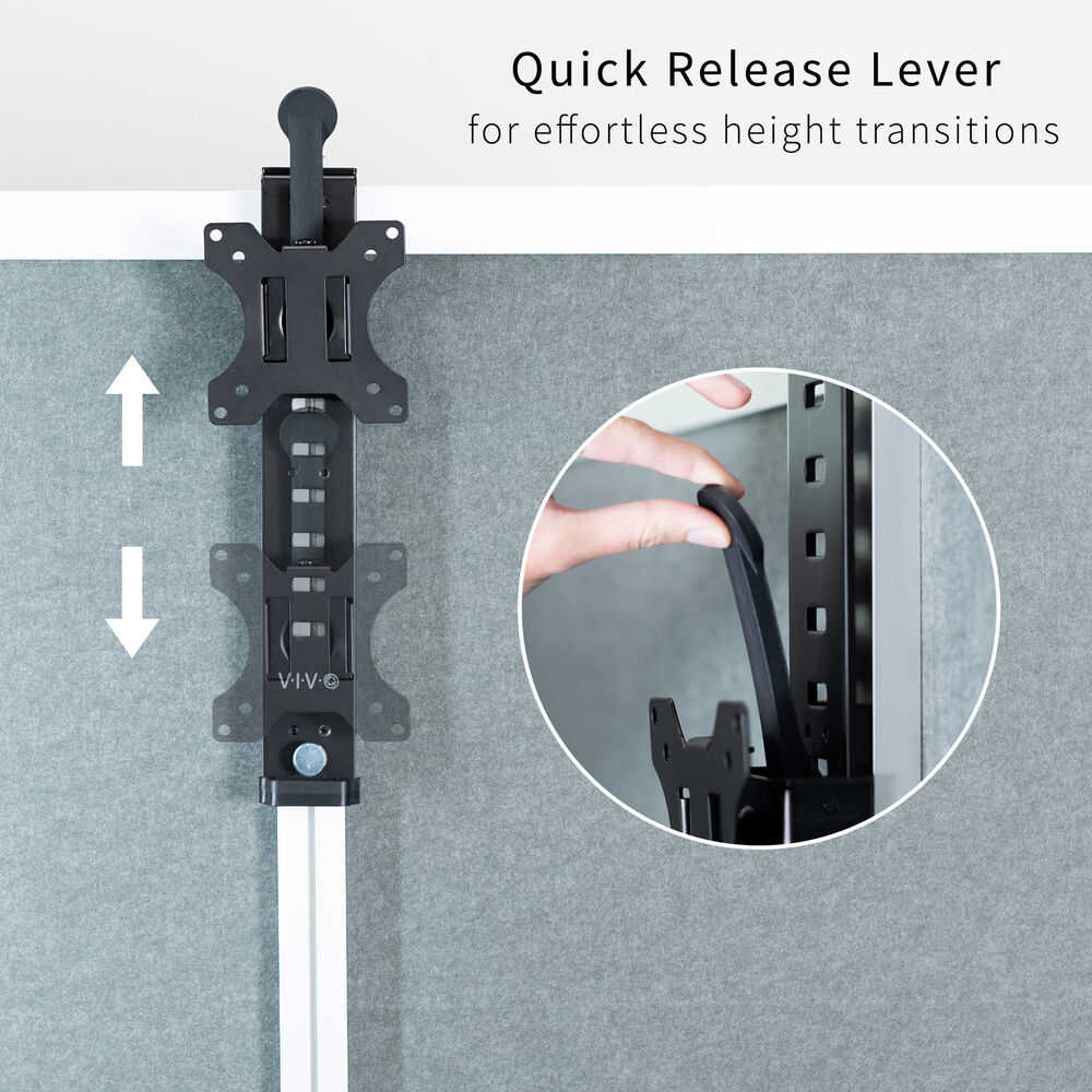 VIVO Black Office Cubicle Monitor Mount Stand Attachment for 17-32 Screens