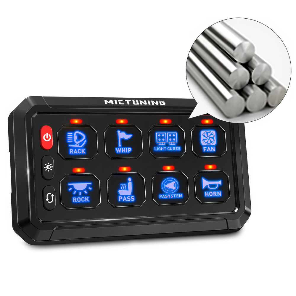 Universal 8 Gang Switch Panel with LED Indicators for Car Circuit Control