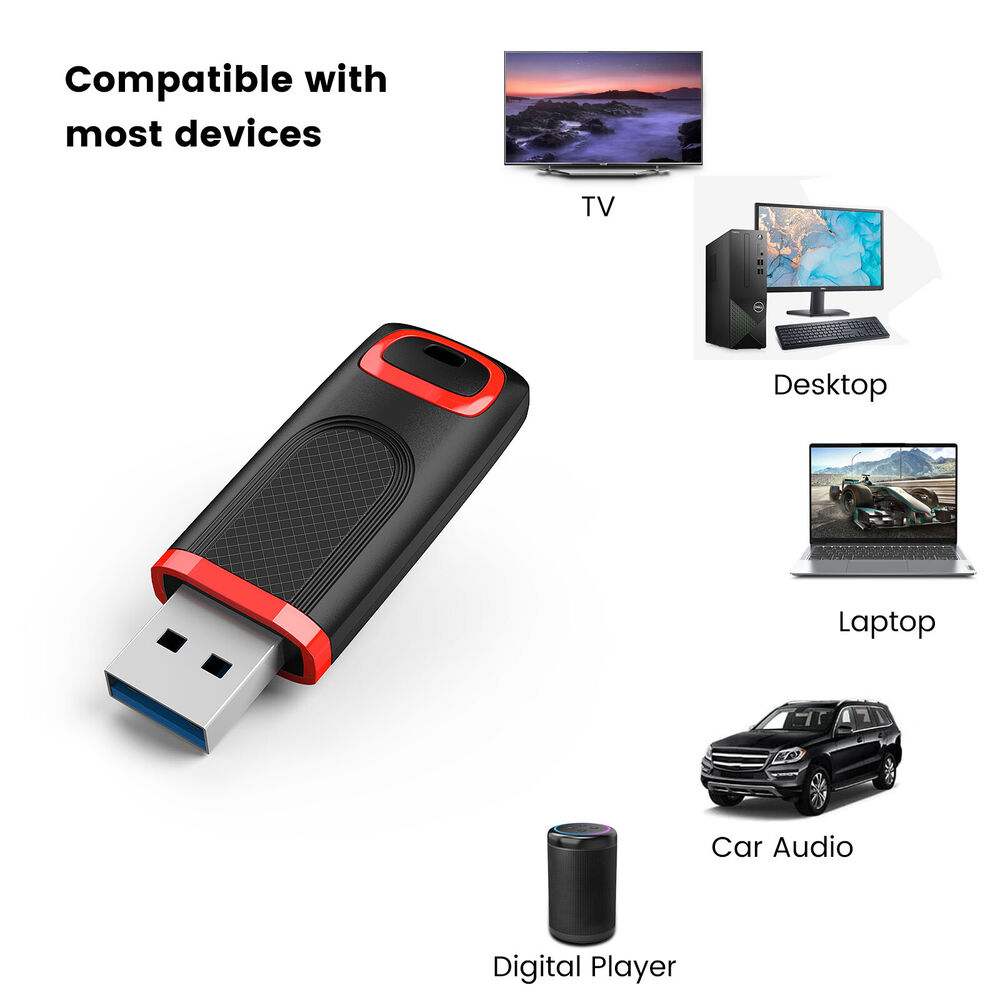 2/5 Pack USB 3.0 Flash Drive Memory Stick Thumb Drives Zip Drive 32GB/64GB/128GB