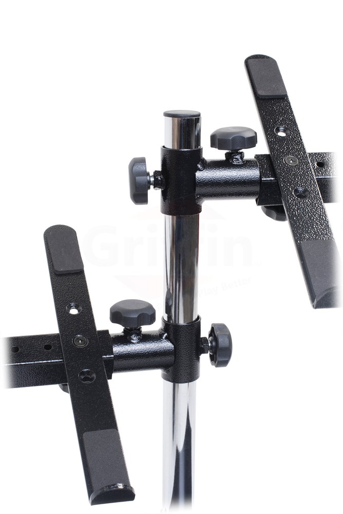 DJ Double Computer Laptop Stand - Dual Mount Holder for Studio Mixer Controller Gear