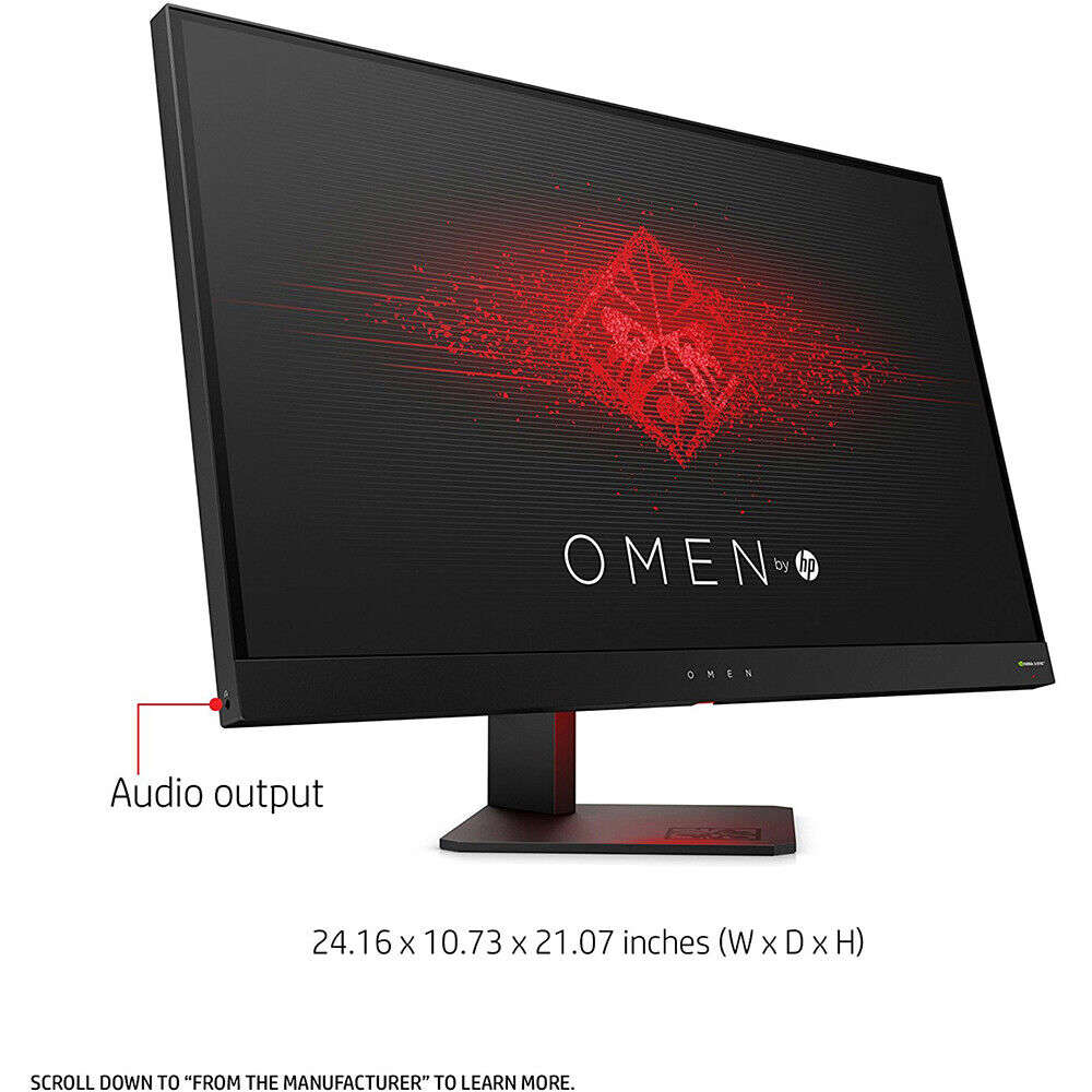 Hewlett Packard Omen 27 Inch Gaming HD Monitor with 165Hz Refresh Rate and 1ms Response Time