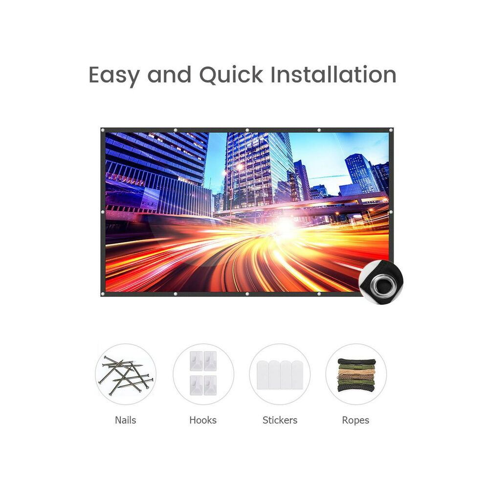 Metal Anti-light 100 Inch Foldable Projector Screen for Home Theater