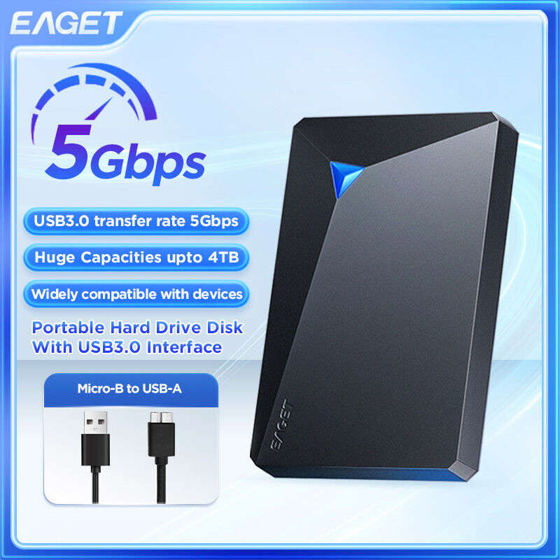 EAGET USB 3.0 External Hard Drive HDD 500GB/1TB