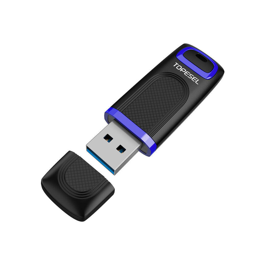High-Speed USB 3.0 Flash Drive with Multiple Storage Options (16GB-256GB) - Blue