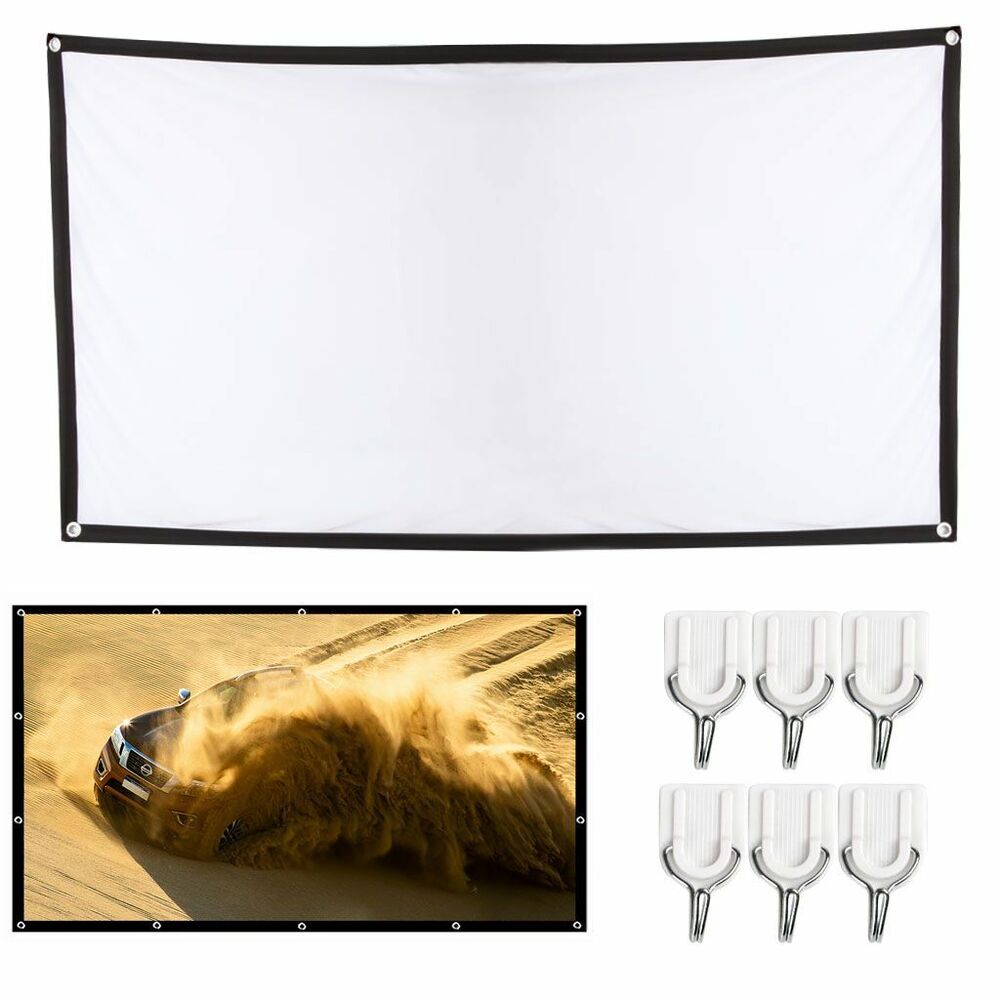 60-150 Inch Thick HD Projector Screen 16:9 for Home 4K Movie Theater