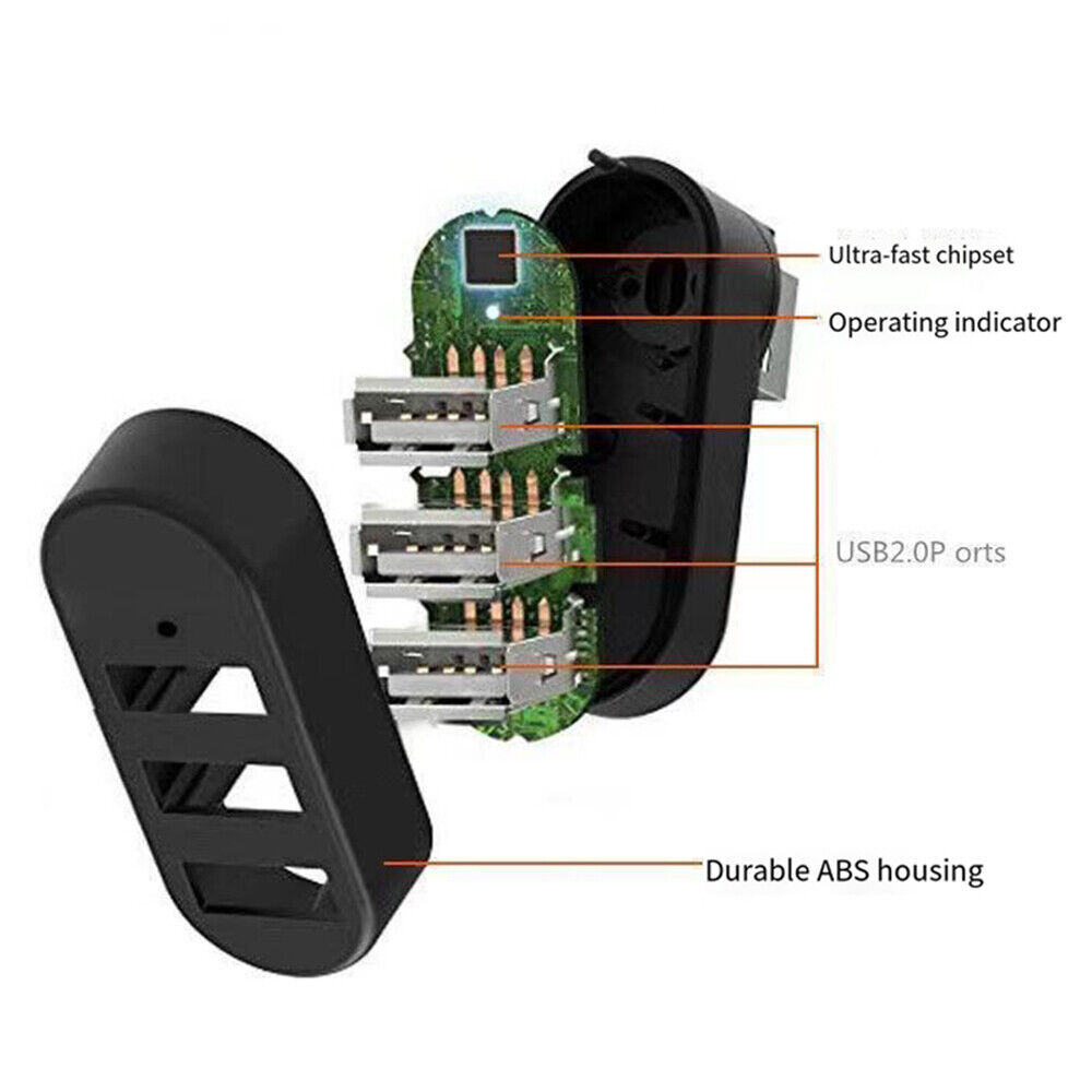 High-Speed 3 Port USB 3.0 Multi-HUB Splitter for PC and Laptop