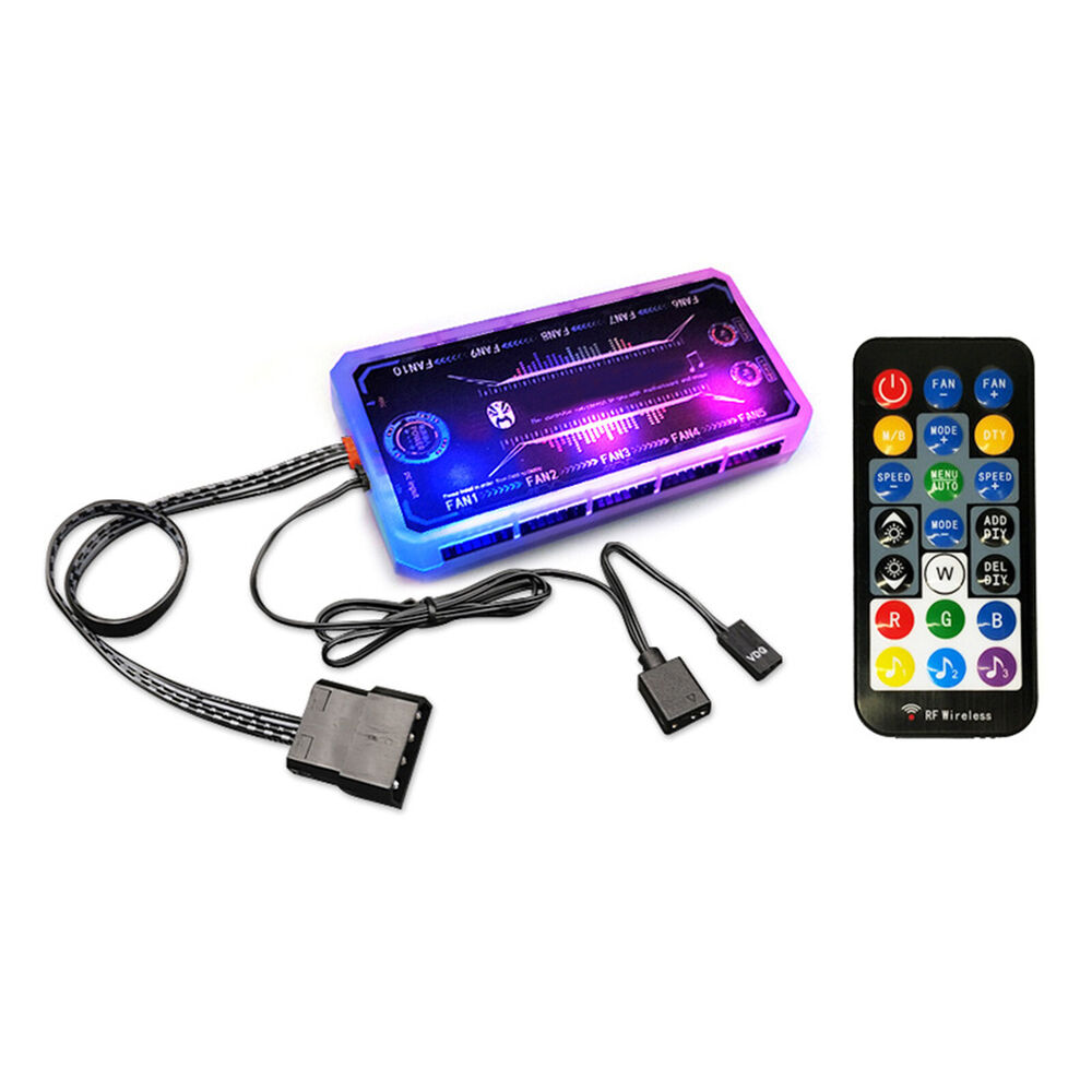 DIY Music Rhythm PC Computer Cooling Fan RGB ARGB Controller Remote Control Kit