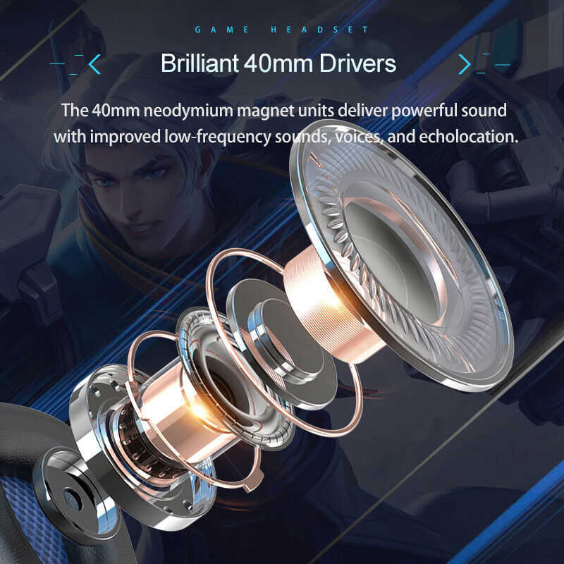 3.5mm Gaming Headset with Mic for PS5, PS4, PC, Xbox One - Stereo Bass Surround Sound