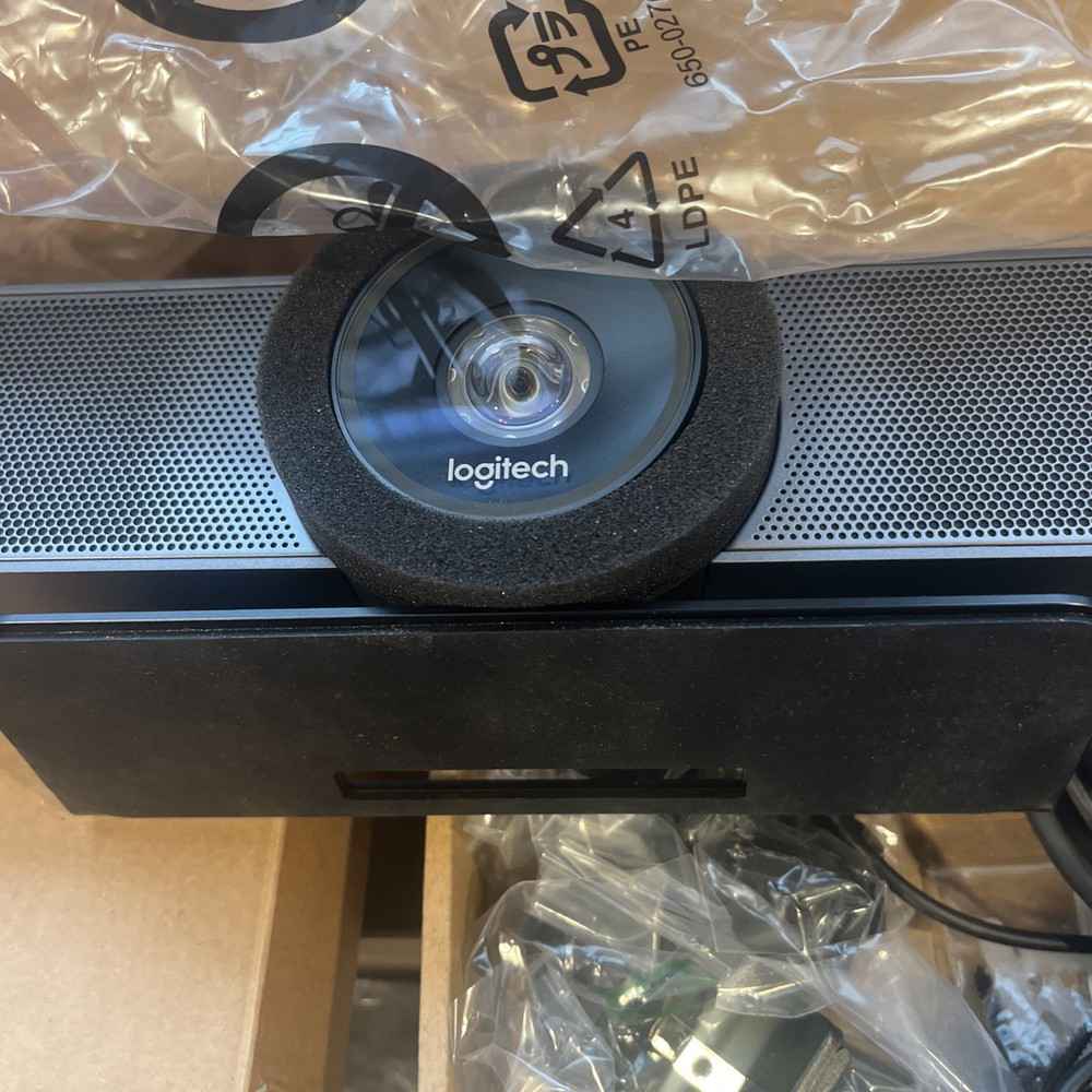 Logitech MeetUp V-R0007 Black Video Conference Camera with Remote and Accessories
