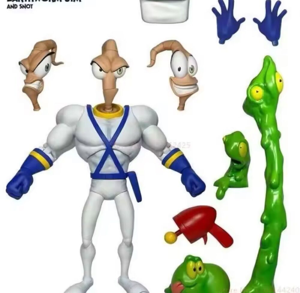 Earthworm Jim Action Figure Collection with Game Peripherals
