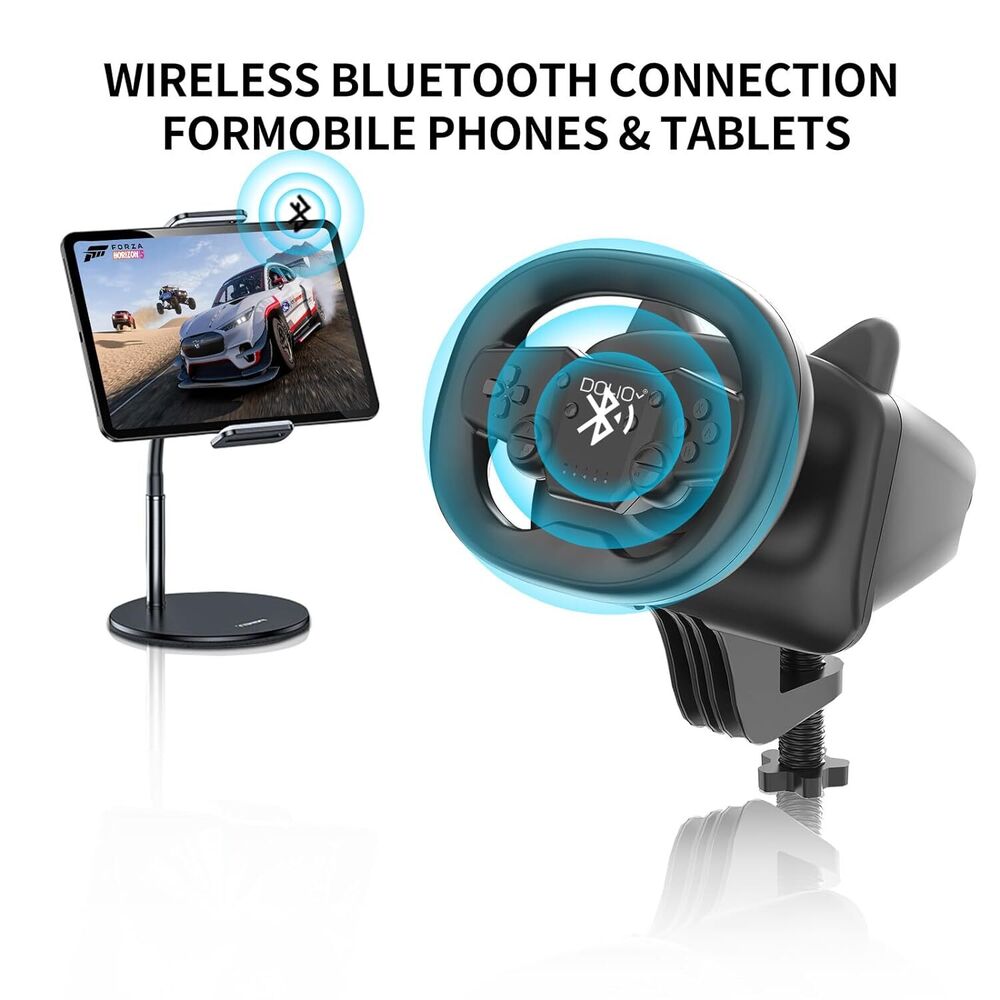 270° Racing Games Steering Wheel Wireless Controller for Switch, PS3, PS4, PC