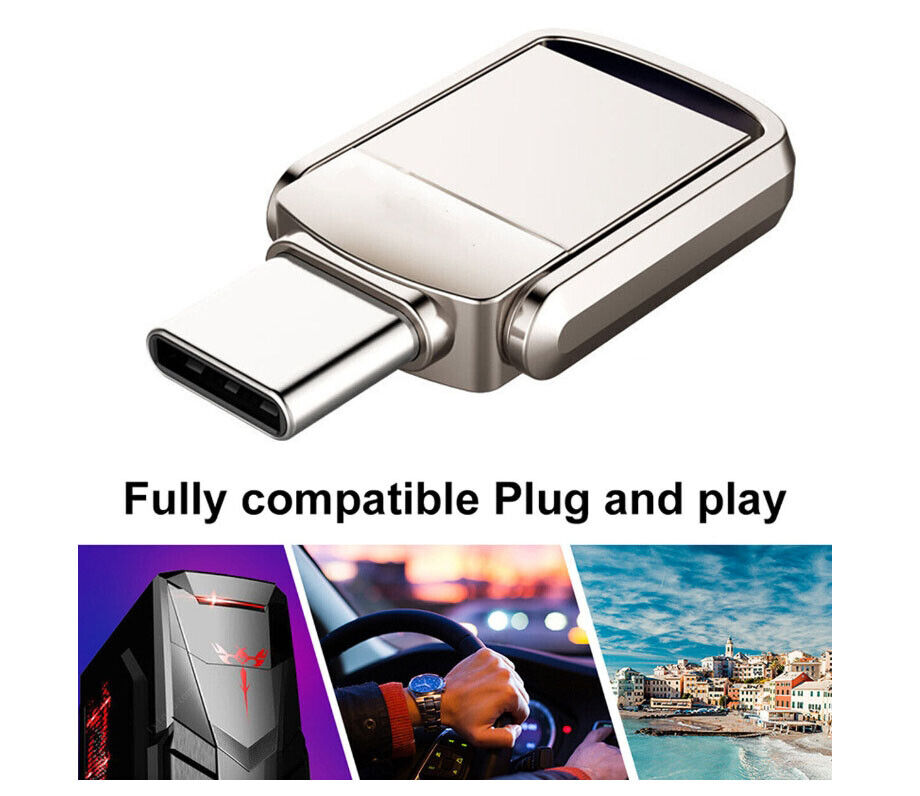 1TB/2TB USB 3.0 Flash Drive with Type-C and USB-A for PC and Laptop