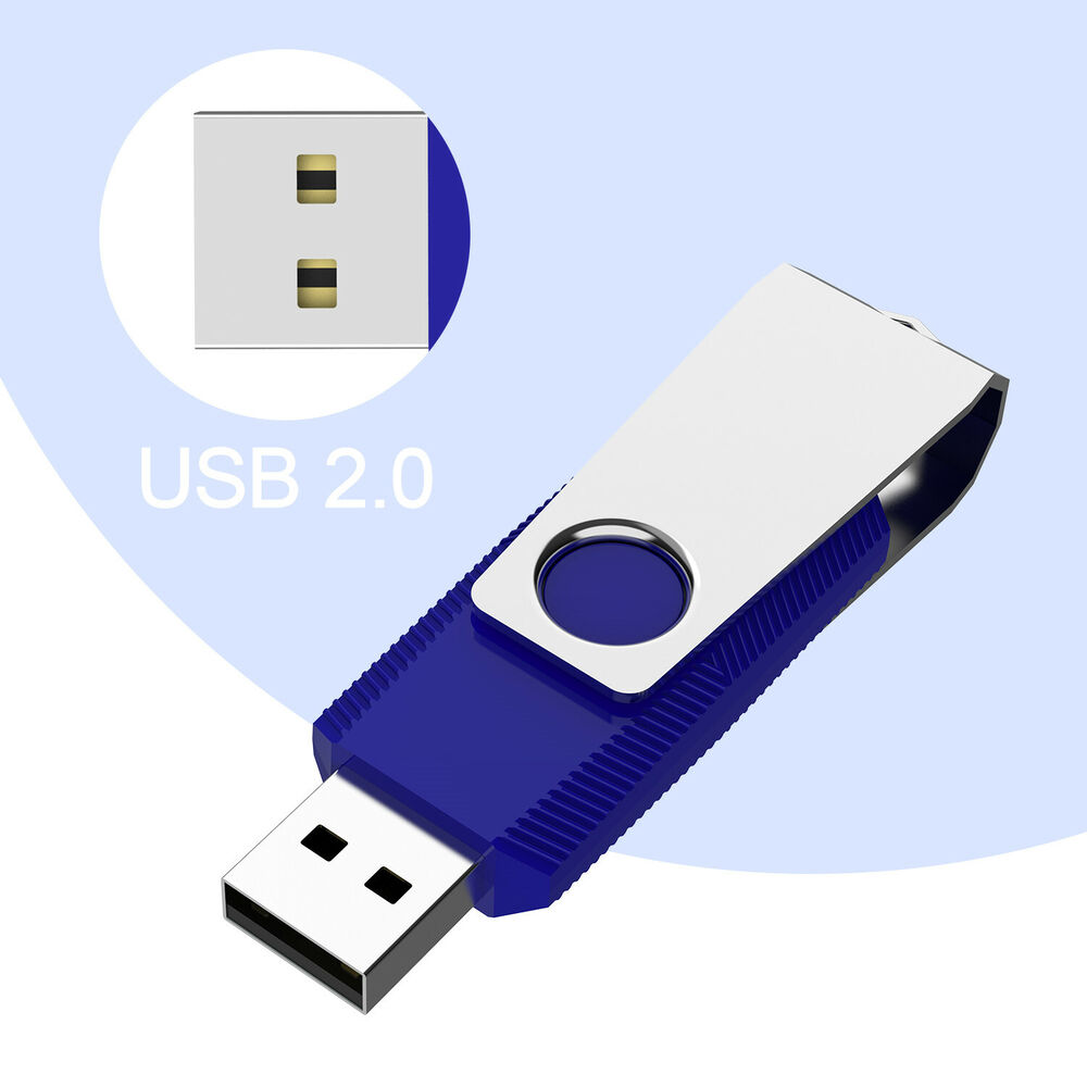 1/5/10pcs USB 2.0 64GB Metal Swivel Style External Drive for Data Memory Storage