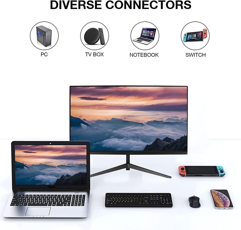22 Inch 1080P HDMI VGA LED Monitor with Built-in Speaker and Eye Care Technology