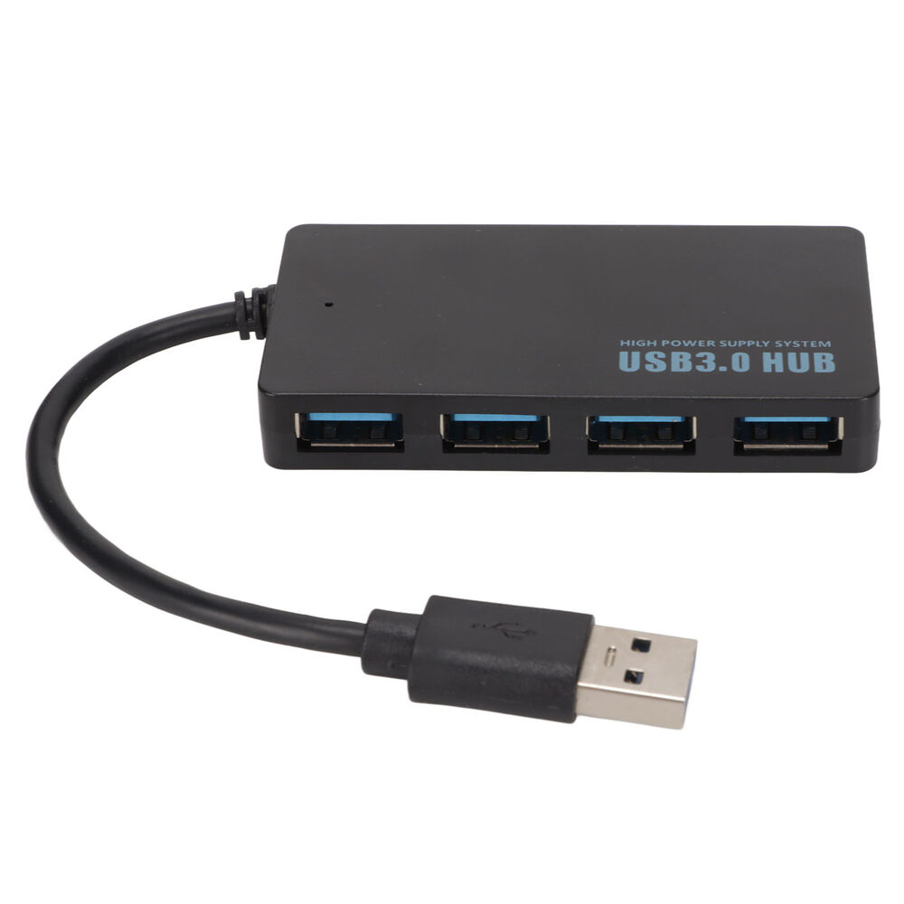 Portable 4-Port USB 3.0 Hub for High-Speed Data Transfer